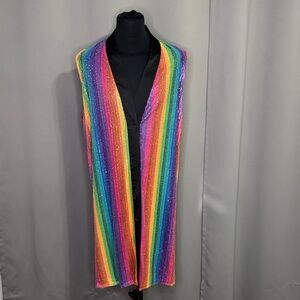 Fevery City Customized Pride Sequin Sleeveless One Button Vest
